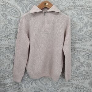 Alesbury Stitch Fix mens 1/4 zip fisherman sweater size small office cabincore